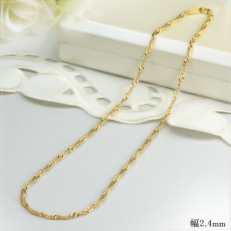 楽天市場】K18 スクリューチェーン ネックレス(18k、18金製)(45cm、幅