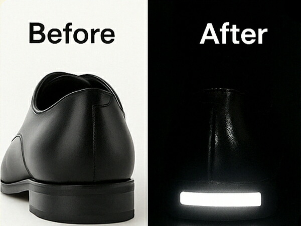 楽天市場】靴用 シューズ 革靴 反射板 反射材 高輝度 シール 黒色