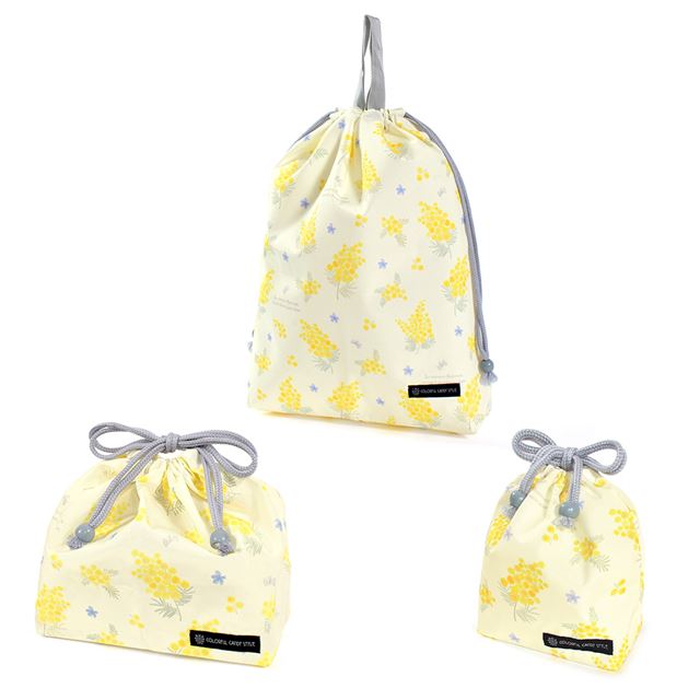 楽天市場】入園入学シリーズ 巾着3点セット 撥水 ミモザフルール 入園