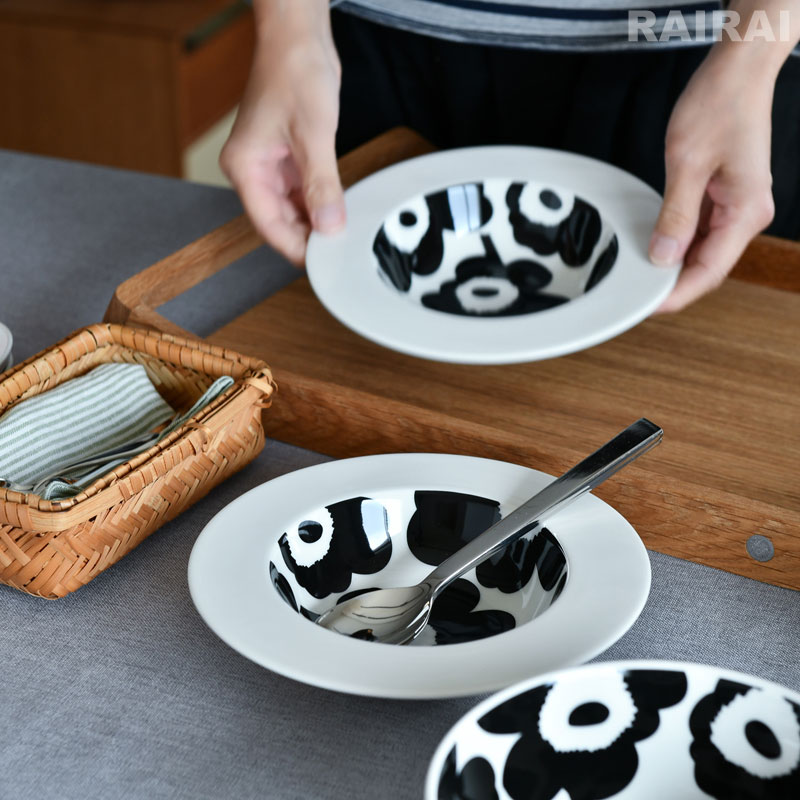 楽天市場】マリメッコ ディーププレート 20cm ウニッコ ブラック