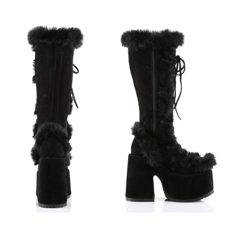 楽天市場】demonia デモニア ロングブーツ 厚底 ブーツ 13cm ヒール 茶