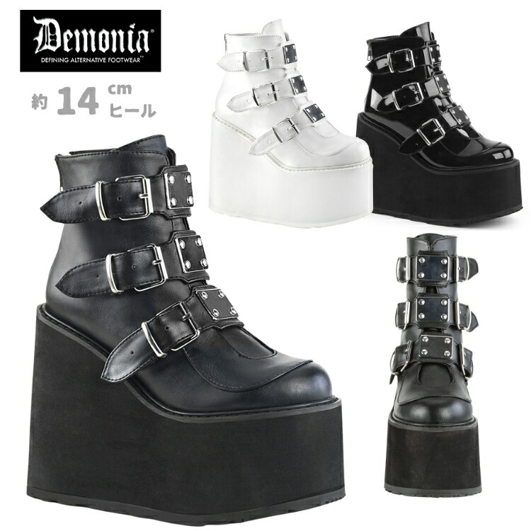 楽天市場】demonia デモニア 厚底 ブーツ ショートブーツ 厚底