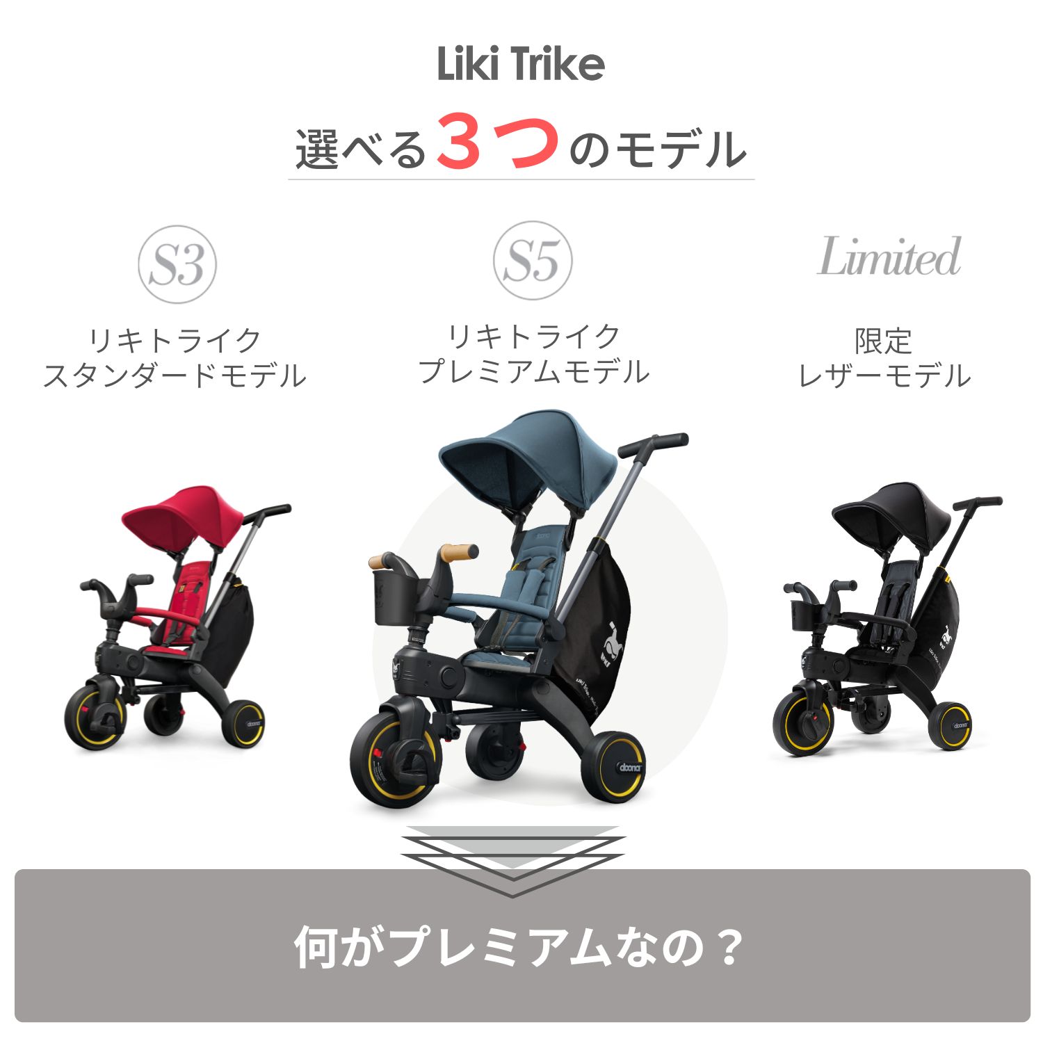 楽天市場】リキトライク プレミアム 手押し棒つき 折りたたみ 三輪車