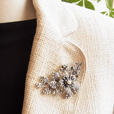 楽天市場】【碌山】 シルバー シードパール ブローチ ロクザン