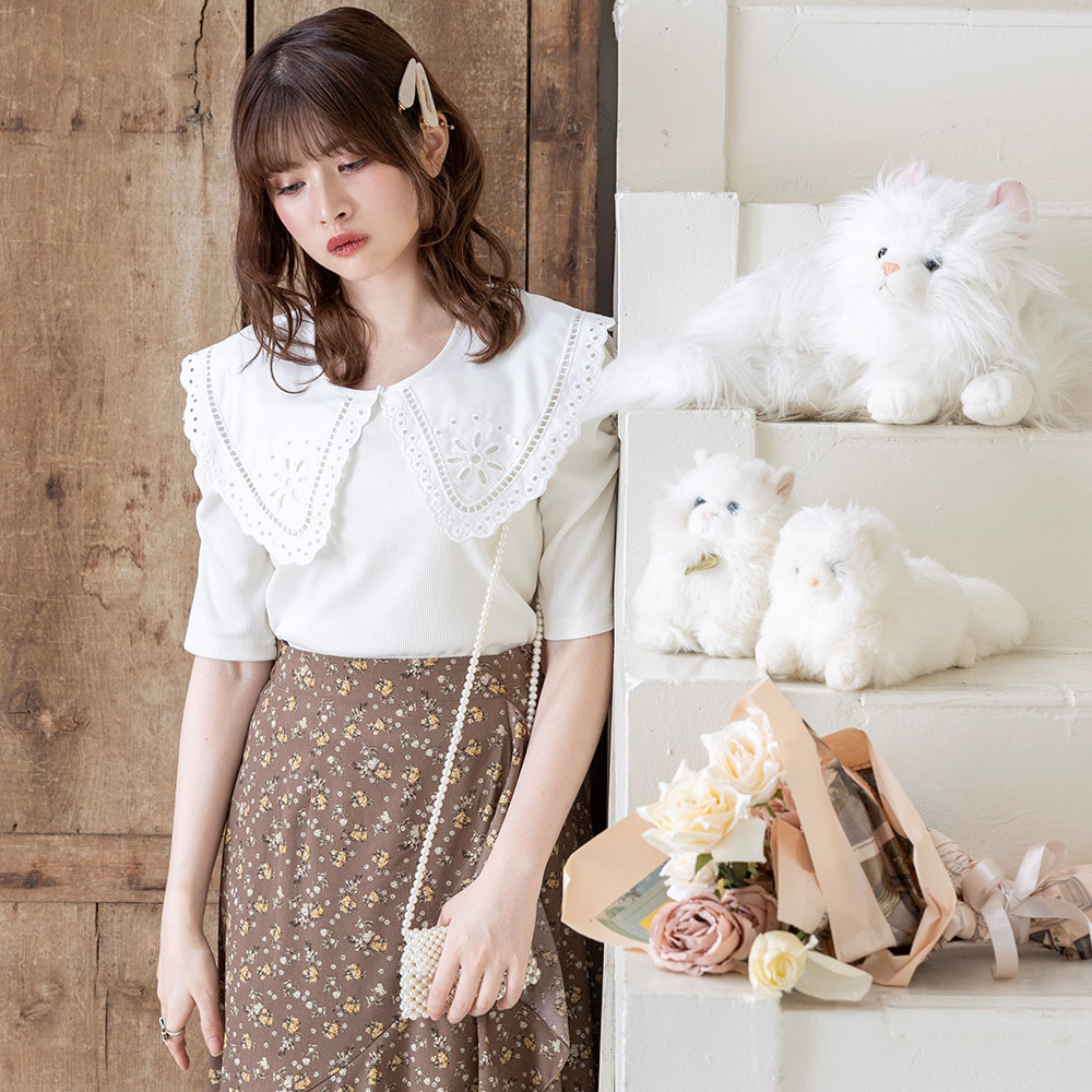 楽天市場】【メール便対応】レース付け襟セットパワショルカットソー