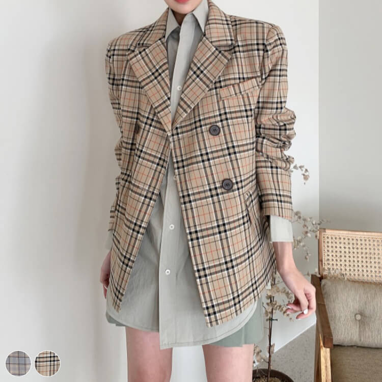 楽天市場】チェック柄 ジャケット レディース チェックジャケット