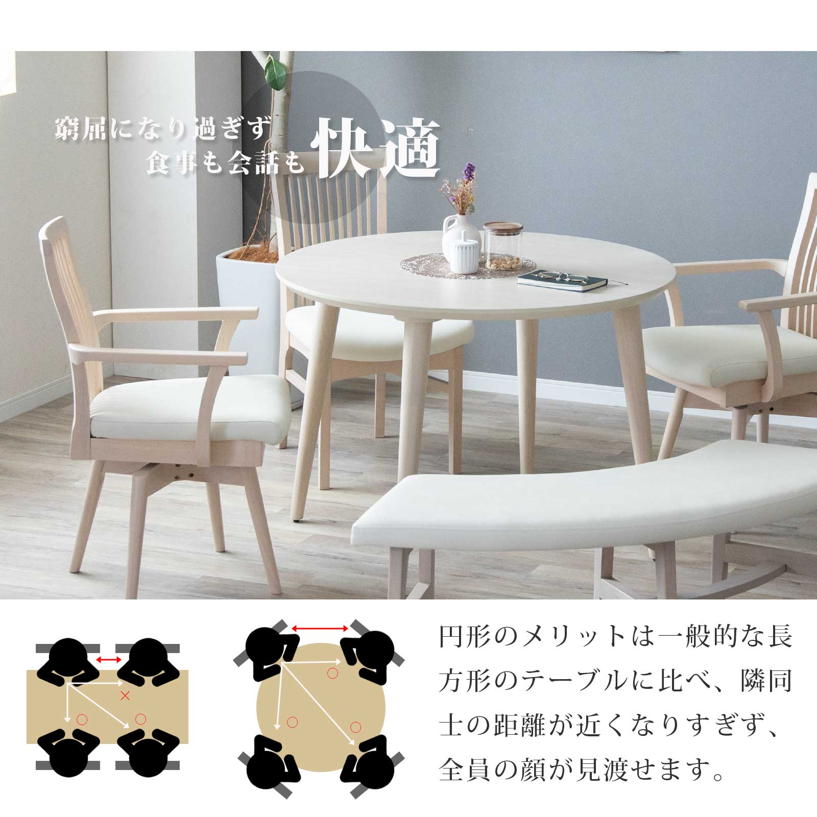 楽天市場】【P15倍 9日限定&5%OFF】 ダイニングテーブル 丸 2人掛け