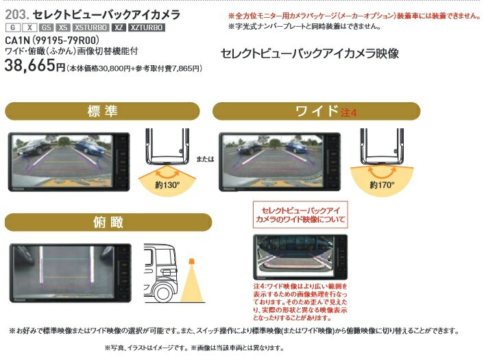 楽天市場】MK53Sスペーシア用スズキ純正バックアイカメラバックカメラ