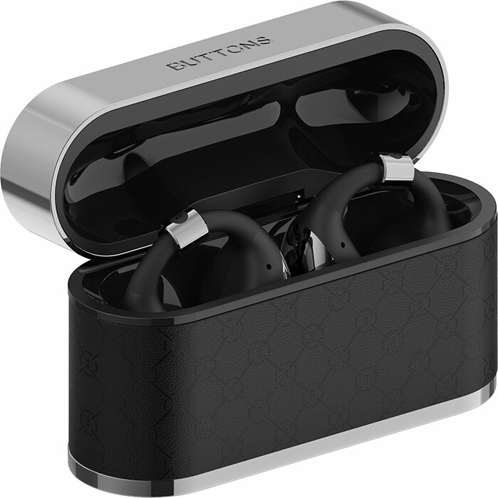 楽天市場】BUTTONS BUTTONS CLIP Silver Black ワイヤレスイヤホン