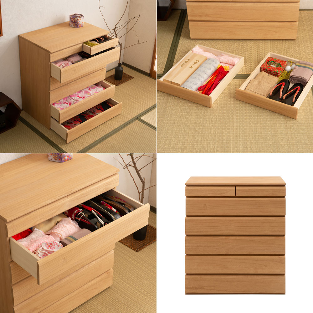 楽天市場】日本製 桐洋風チェスト 幅71cm 6段 ナチュラル 桐箪笥 桐