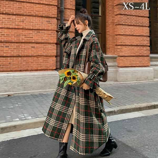 楽天市場】チェスターコート チェック柄 レディース ロングコート