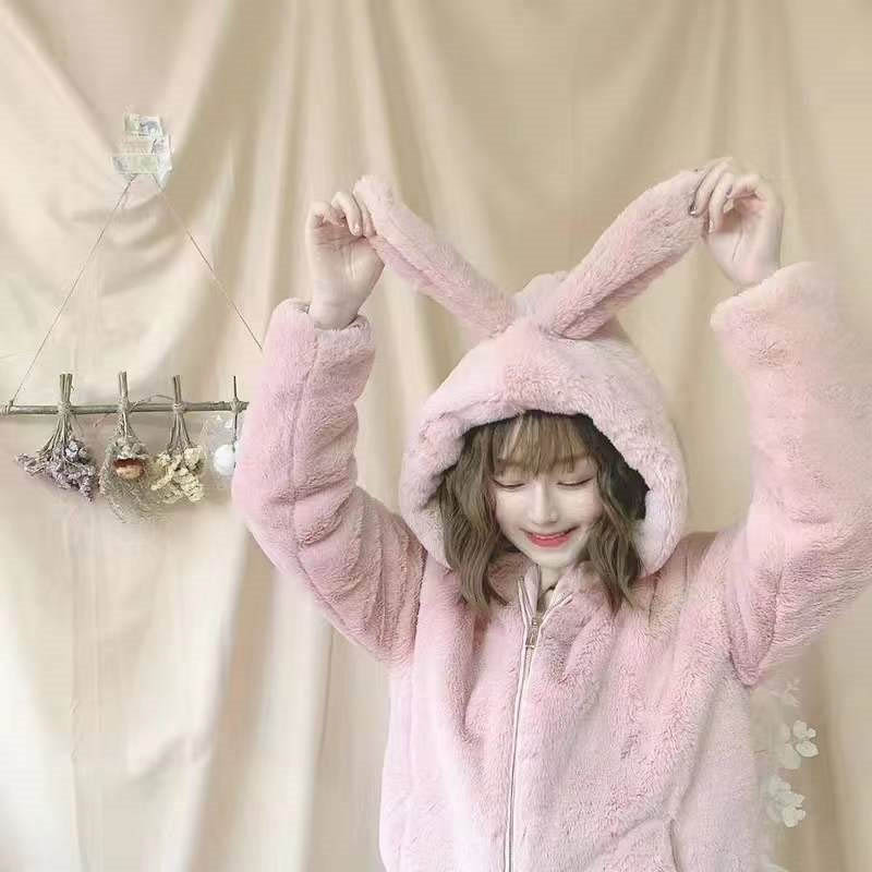 楽天市場】兎耳パーカー ふわふわ もこもこ パーカー 萌え 春 秋冬