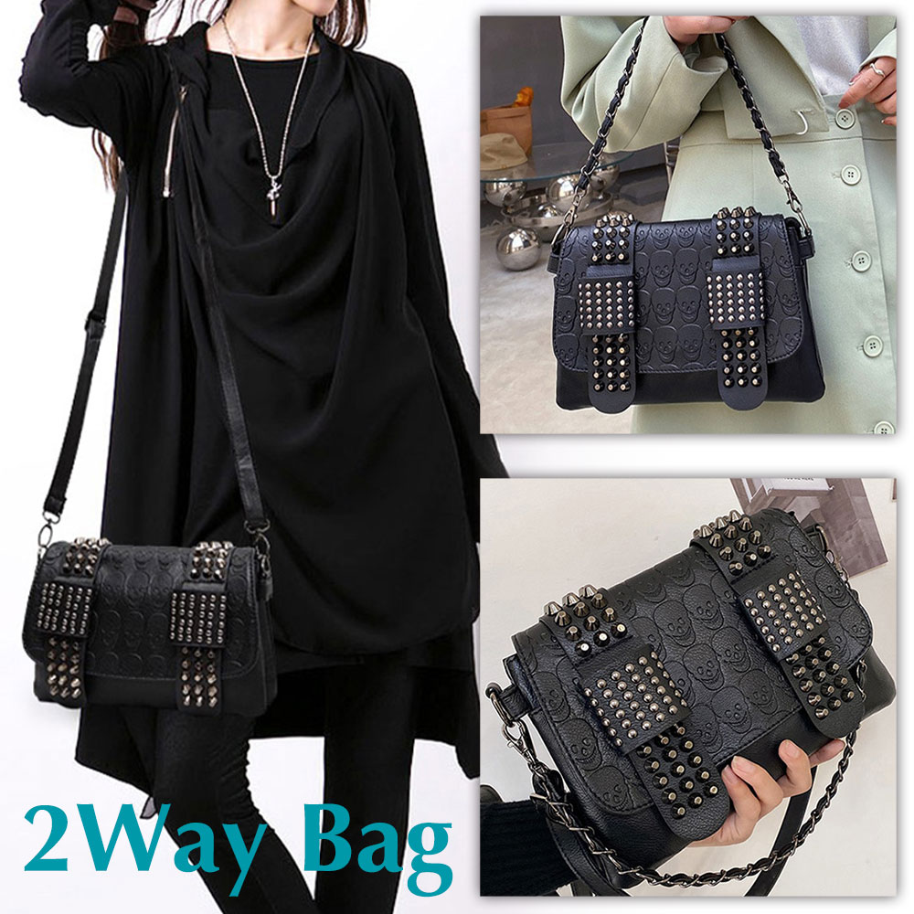 楽天市場】【全商品ポイントアップ中】 スタッズ バッグ スカル