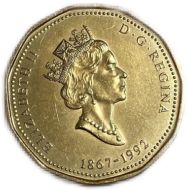 楽天市場】カナダ 記念硬貨 1ドル 1867-1992年 エリザベス女王2世 極美