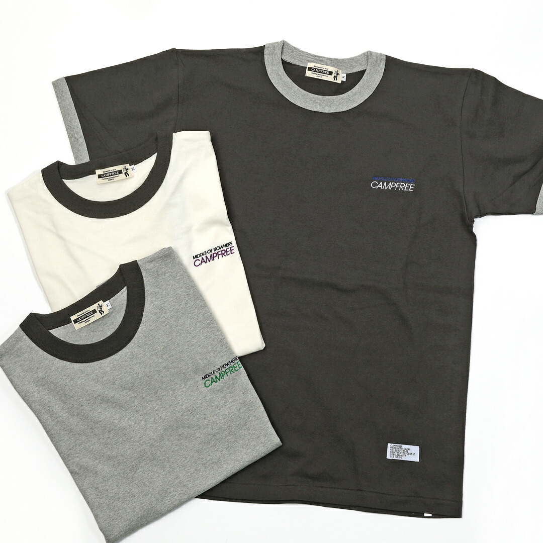 楽天市場】Tシャツ メンズ 半袖 リンガー リンガーTシャツ CAMPFREE