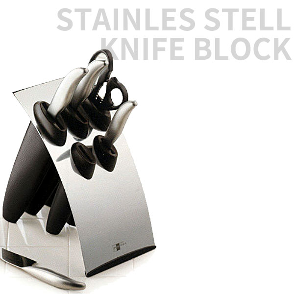 楽天市場】18-8 ステンレスナイフブロック_包丁スタンド 包丁立て 包丁