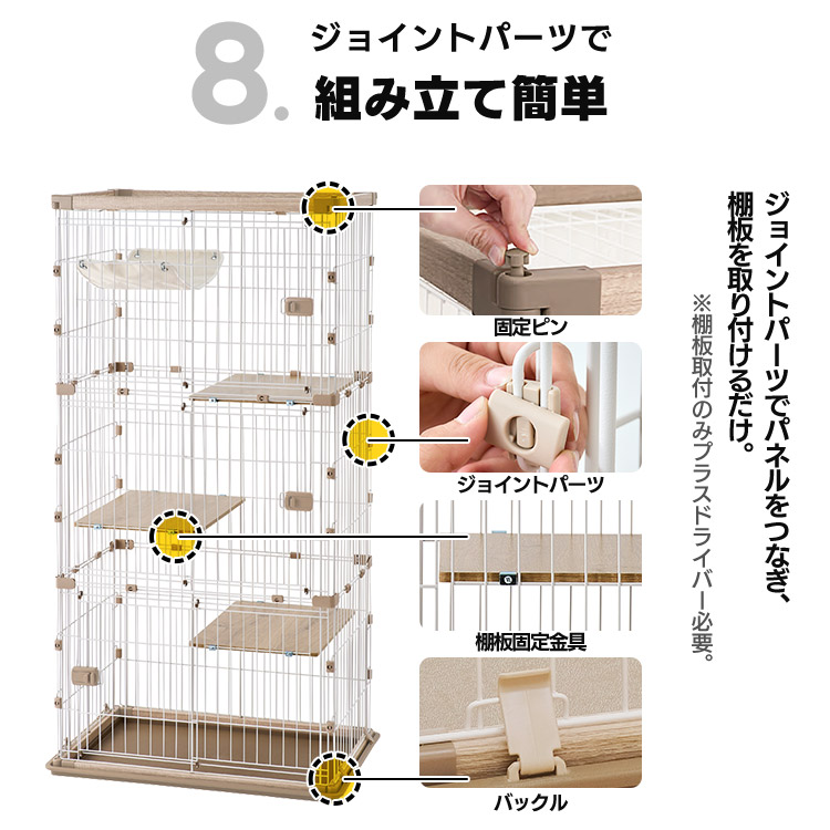 楽天市場】【10%OFF!!】ウッディキャットケージ3段 PWCR-963V ライト