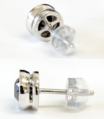 楽天市場】K18 ブラックダイヤモンド ピアス 片耳用 0.5ct ペアでご