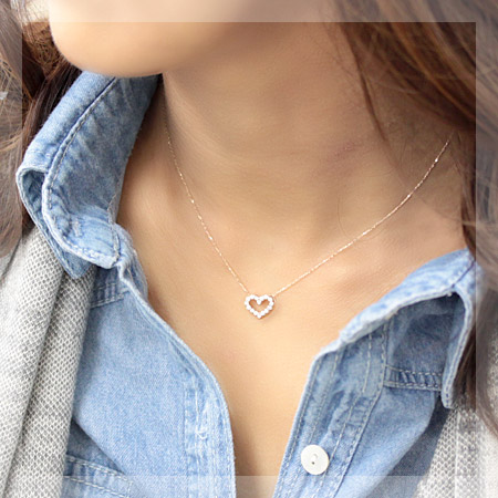 楽天市場】K18 H&C ダイヤモンド 0.3ct ペンダント オープンハート