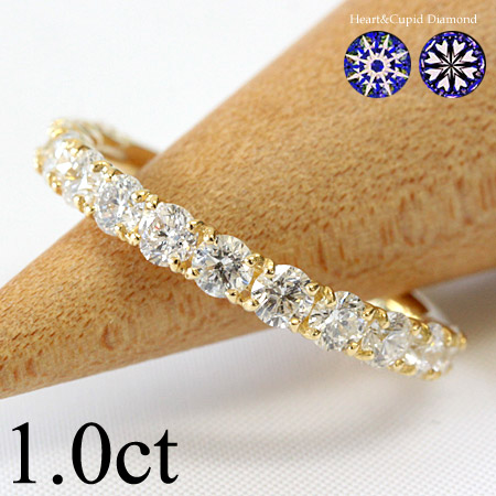 楽天市場】K18 ダイヤモンド エタニティリング 1ct 1カラット 13石 H&C