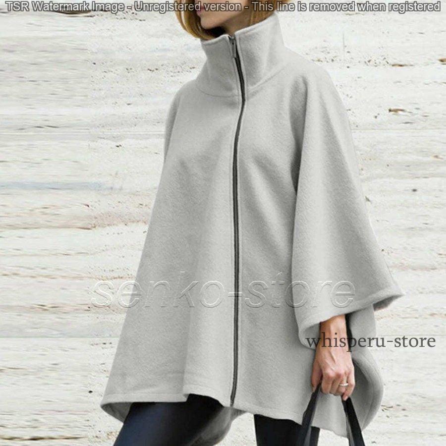 楽天市場】ポンチョコート 可愛い マント コート レディース ミドル丈