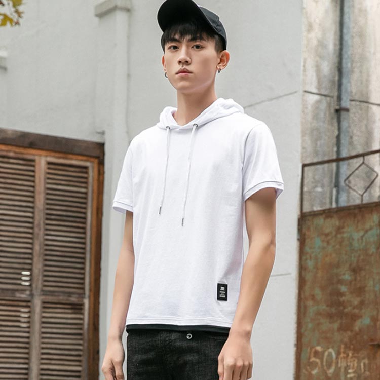 楽天市場】全4色×5サイズ！夏新作 半袖tシャツ メンズ フード付きt