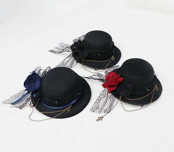 楽天市場】ヘッドドレス ハット ロリィタ バラ 礼装帽子 ミニハット