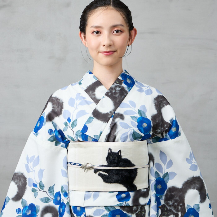 楽天市場】半巾帯「 水墨フワ猫 」公式 ふりふ レディース 半巾帯 半幅