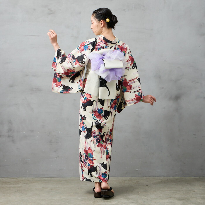 楽天市場】浴衣単品「 夜空猫 」公式 ふりふ 日本製 洗える ゆかた