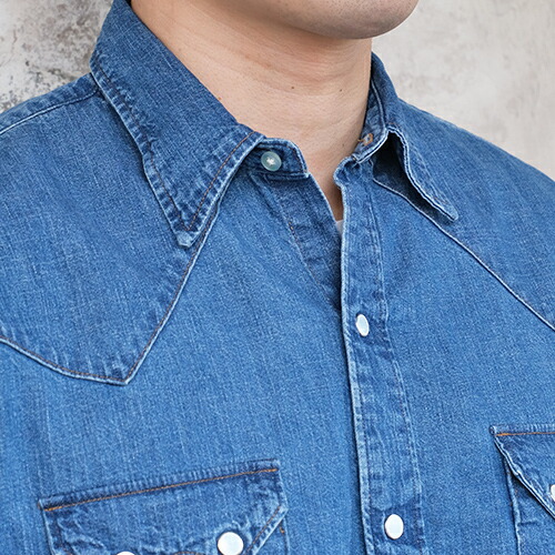 楽天市場】orSlow オアスロウ 01-8124-95 Denim Western Shirt デニム