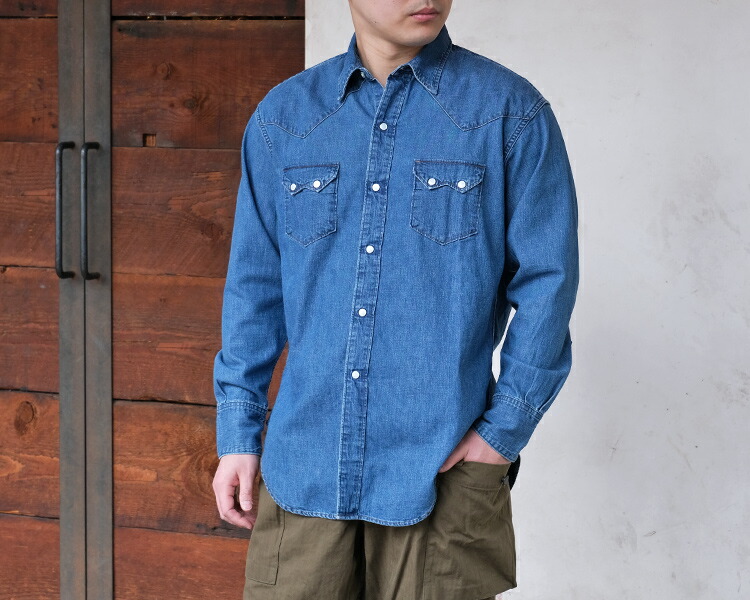 楽天市場】orSlow オアスロウ 01-8124-95 Denim Western Shirt デニム