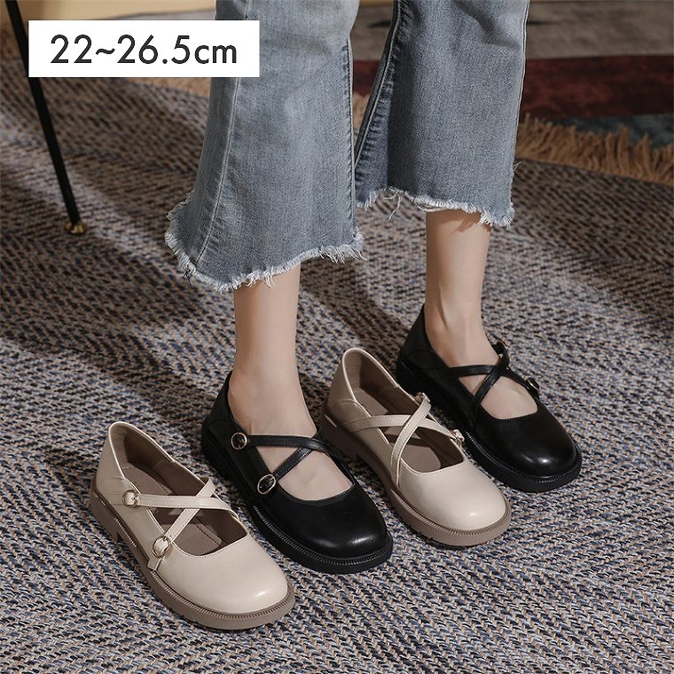 楽天市場】パンプス ローヒール フラットシューズ クロスストラップ