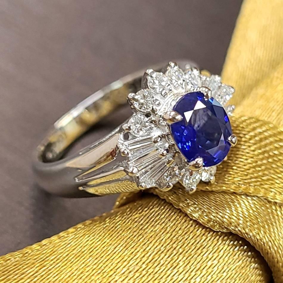 楽天市場】天然 サファイア リング 0.78ct 鑑別書付 プラチナ Pt900