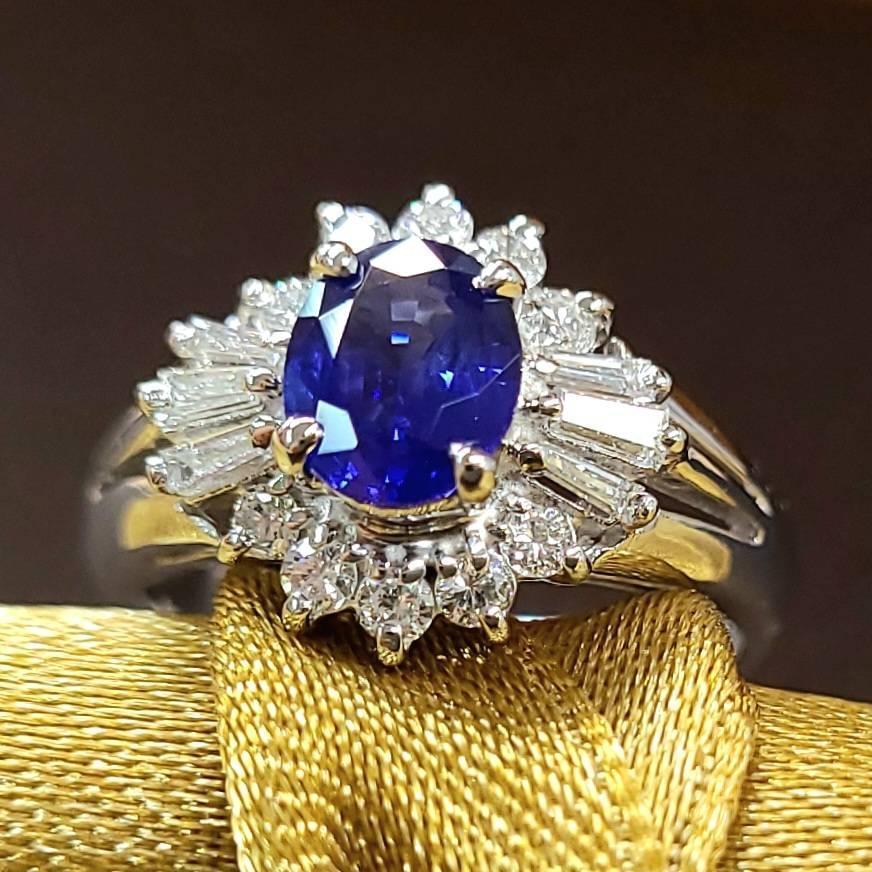 楽天市場】天然 サファイア リング 0.78ct 鑑別書付 プラチナ Pt900