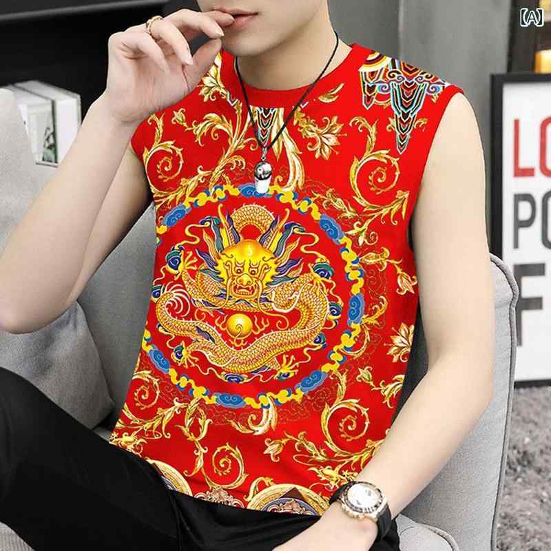 楽天市場】タンクトップ 派手 メンズ 柄 夏 冷感 ノースリーブ