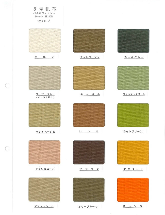 楽天市場】[10m単位]8号帆布バイオウォッシュ type-A 倉敷産