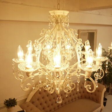 楽天市場】シャンデリア ジュエル 9灯 ホワイト/アンティークブラック