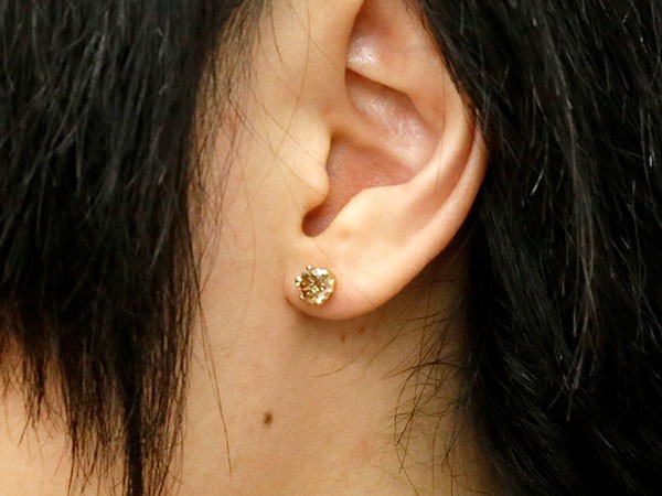 楽天市場】【10%OFFセール】ピアス メンズ 18金 片耳 ブラウン