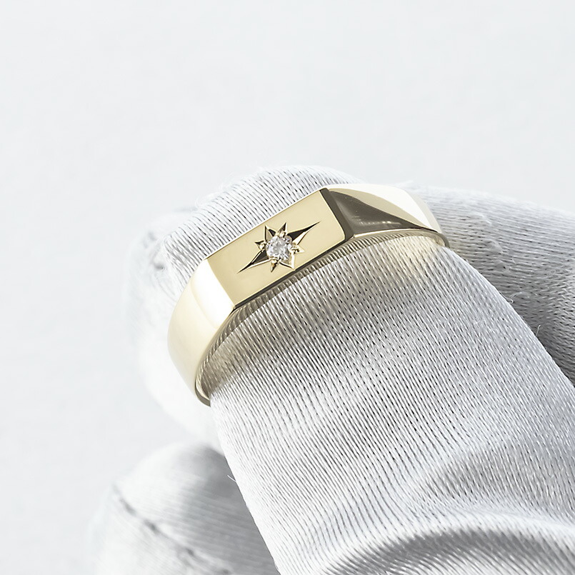 楽天市場】【10%OFFセール】リング メンズ 印台 指輪 ゴールド