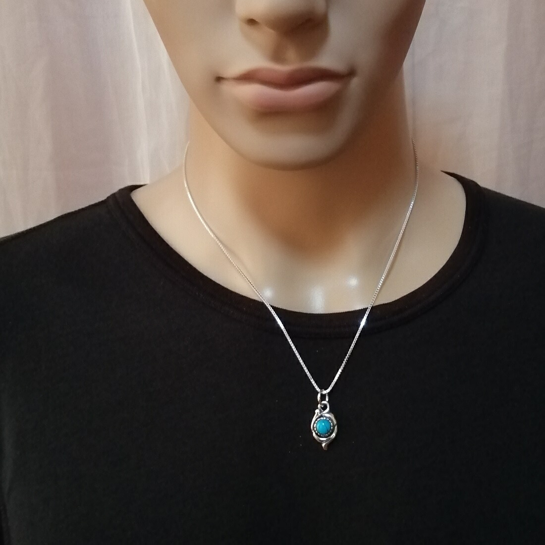 楽天市場】ターコイズ ネックレス メンズ トルコ石 シルバー