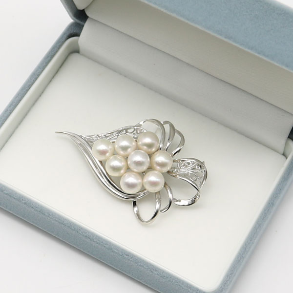 楽天市場】真珠 パール ブローチ あこや真珠 パールブローチ 7mm-7.5mm