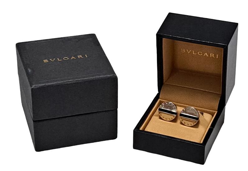 楽天市場】ブルガリ カフス ラウンド オニキス SV925 シルバー カフス