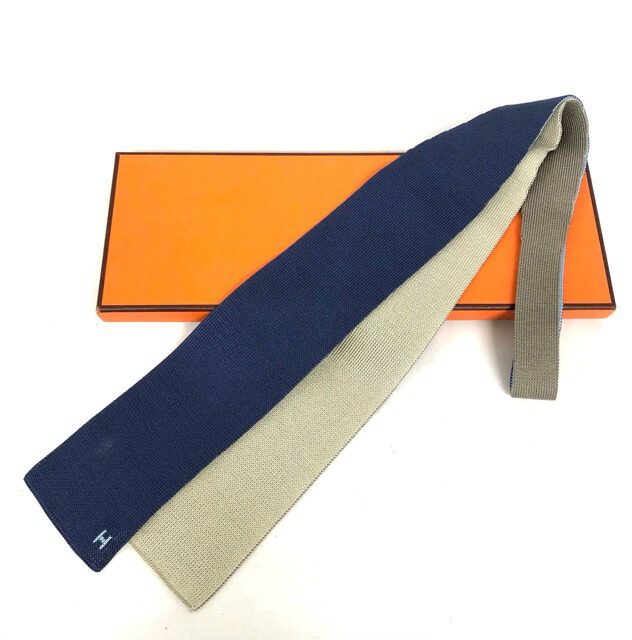 楽天市場】新品同様 エルメス ニットタイ ネクタイ シルク スリム