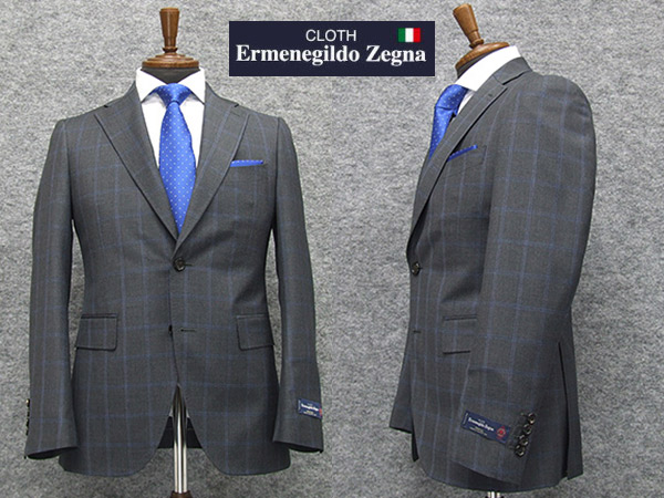 楽天市場】春夏物 濃グレー大格子 [Ermenegildo Zegna] ゼニア