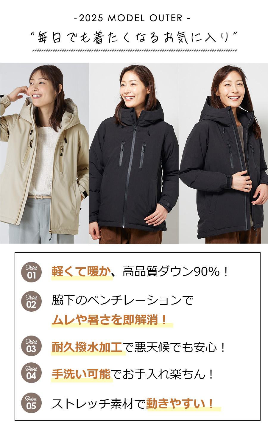 楽天市場】レディース ストレッチダウンパーカー HMU-2527 ハミューレ