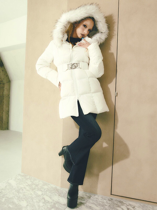 楽天市場】GYDA ジェイダ ダウン ジャケット ロング GD ベルト付き