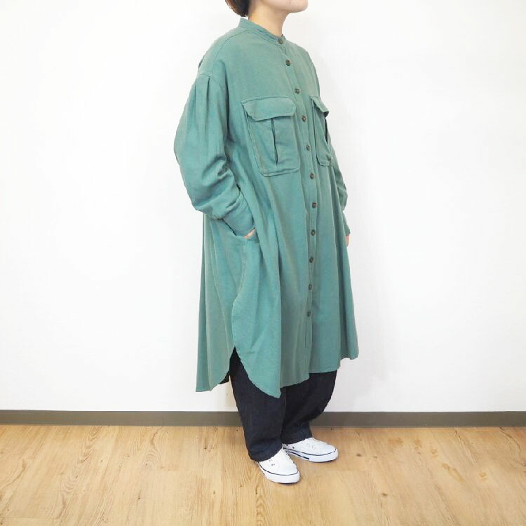 KAPITAL/襟コーデュロイバックプリーツ バルーン ロングコート/1