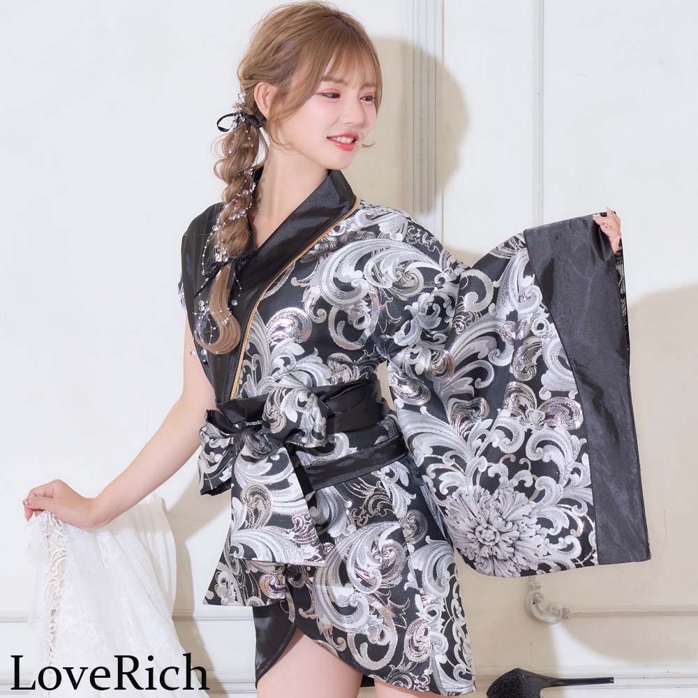 楽天市場】1543和柄花魁ミニ着物ドレス 和柄 よさこい 花魁 コスプレ