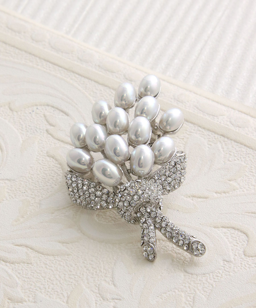 楽天市場】ブローチ 花束 ブーケ フラワー 花 モチーフ パール