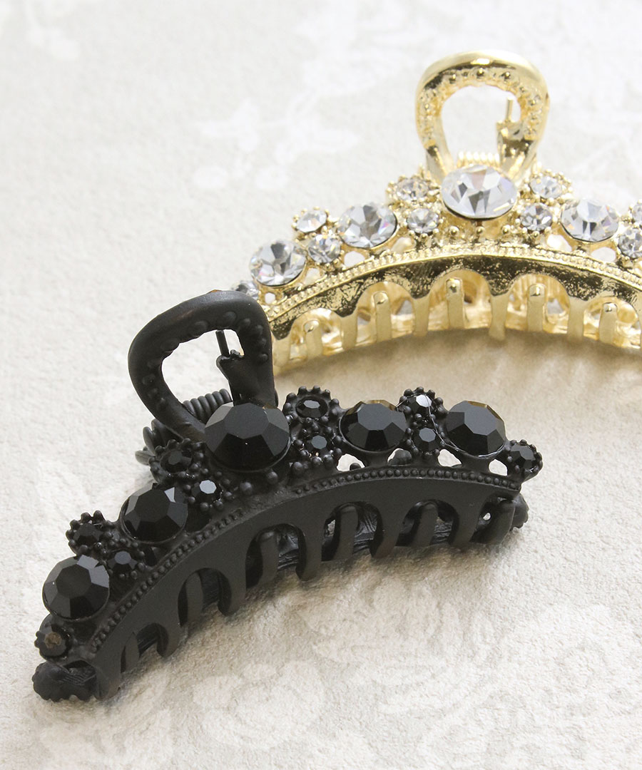 楽天市場】バンスクリップ ゴールド ラインストーン ヘアクリップ ヘア